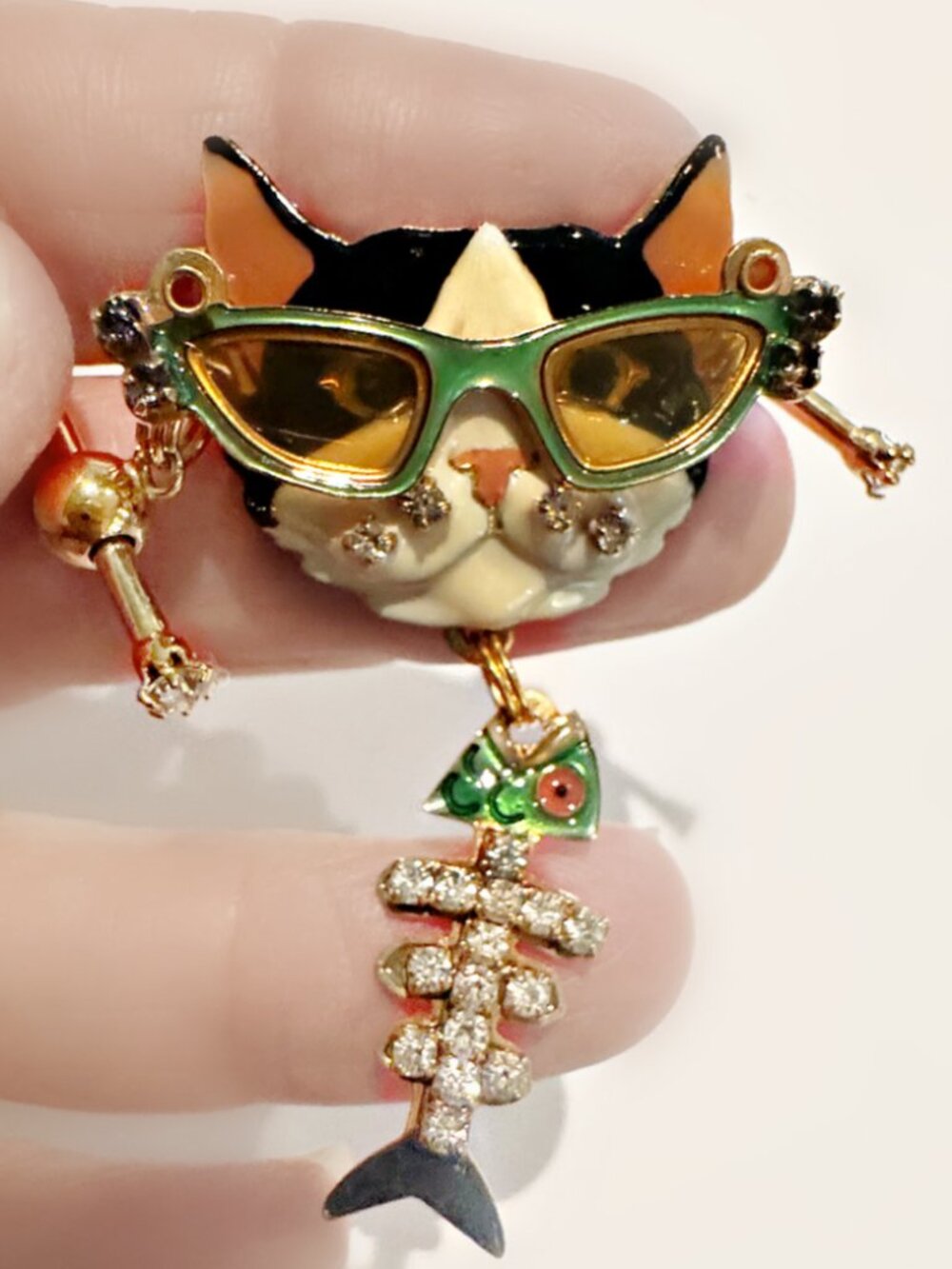 NEW Lunch at the Ritz LATR 2GO Cool Cat Toggle Link Charm 2" Flawless
